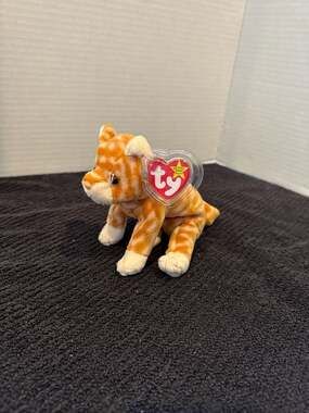 Ty Beanie Baby Amber the Orange Tabby Cat 1999 with Tag